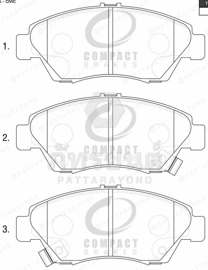 ผ้าดิสเบรคหน้า HONDA CIVIC 06 1.8 1996-2006/1.7,2.0